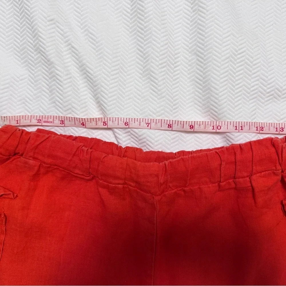 Saks Fifth Avenue Linen Orange Shorts In Size SMALL - Picture 6 of 6